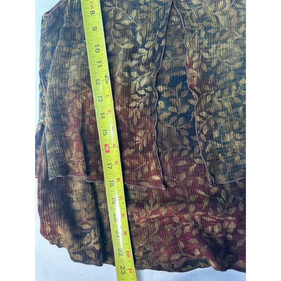 VTG Lost River Women’s sz M Top & Pant Set Leaf Print BOHO Beach Hippie Tie Dye - Picture 12 of 13